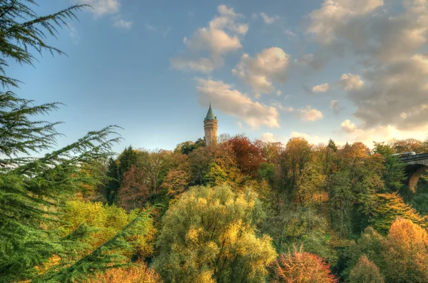 Panorama miasta Luksemburg jesienią — Zdjęcie stockowe