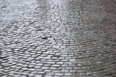 Grey stones on the street as background image
