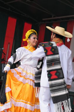 xochicalli Meksika folklorik bale dansçıları grand place on bir konserde Ulusal dans show