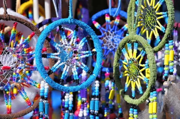 Fluffy variety of dream catchers — Stock Photo, Image