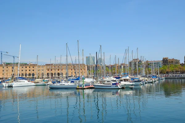 Marina in port Vell on April 13, 2009 in Barcelona — Stock Photo, Image