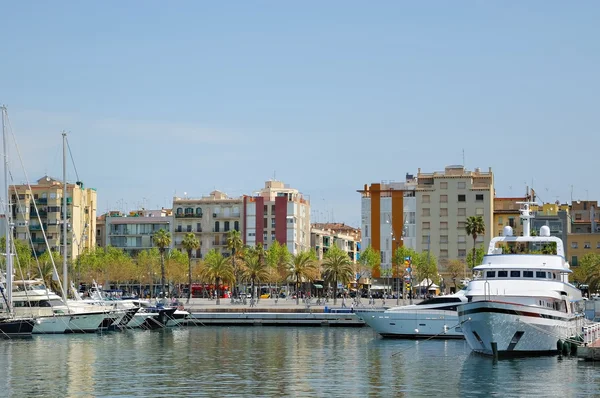 Marina in port Vell on April 13, 2009 in Barcelona — Stock Photo, Image