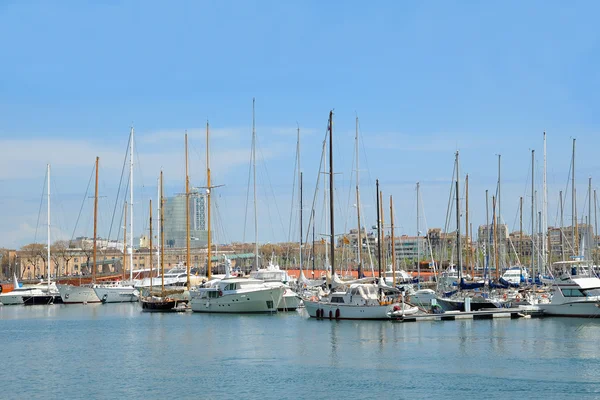 Marina in port vell op april 2009 in barcelona — Stockfoto