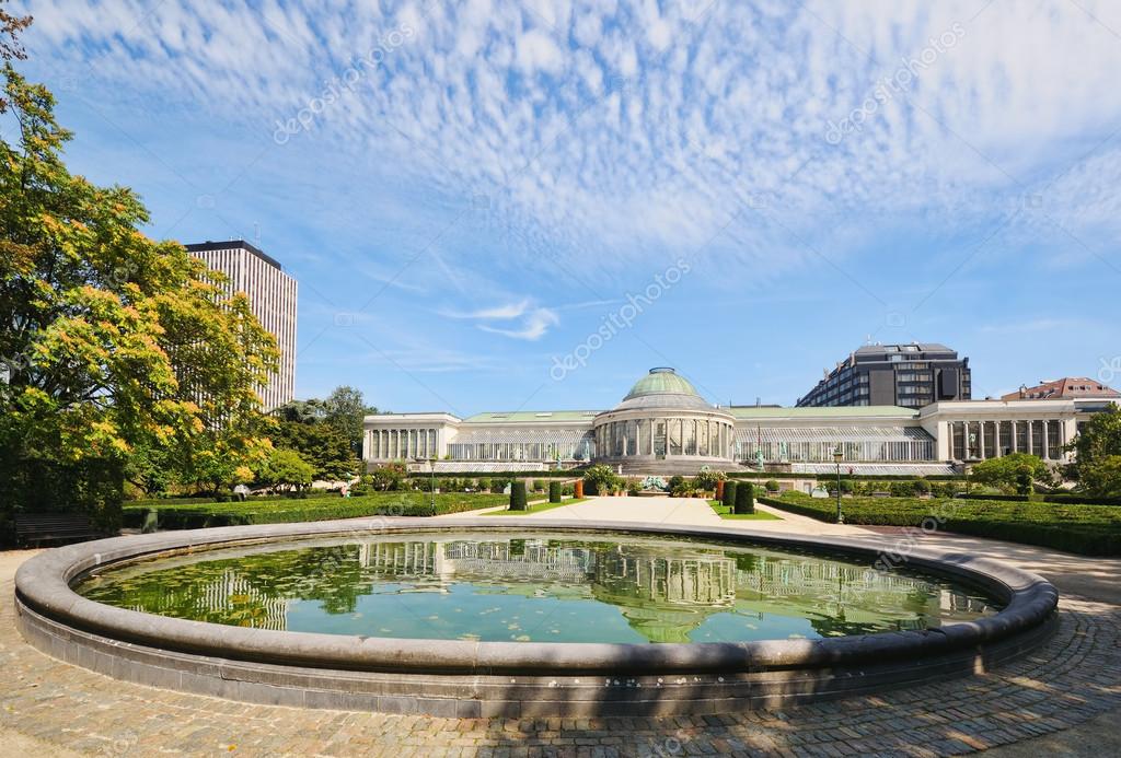 Historical Botanique garden in center of Brussels Stock Photo by