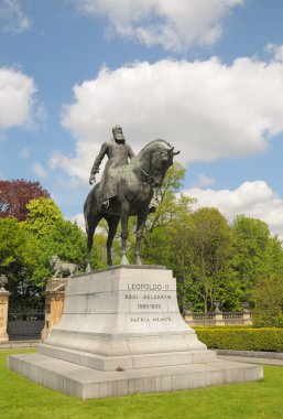 Belçikalı heykeli Kral leopold II tarihi merkezi