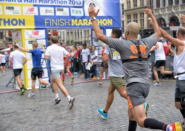 Brussel-marathon en halve marathon — Stockfoto