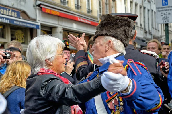 Preisverleihung der Kostüme an manneken pis — Stockfoto