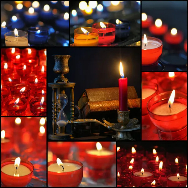 Candles collage — Stock Photo, Image