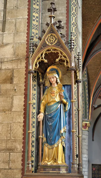 Patung Maria di Sint-Bartholomeuskerk — Stok Foto