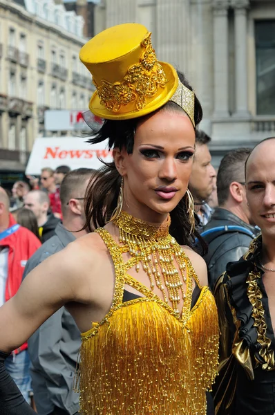 Katılımcılar gay pride parade, bruxelles — Stok fotoğraf