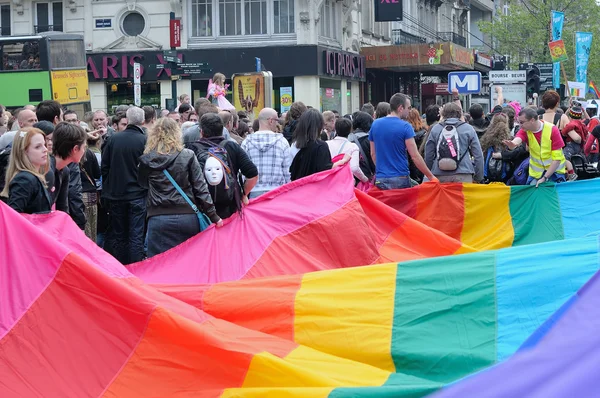 Participants à la Gay Pride Parade à Bruxelles, Belgique — Photo