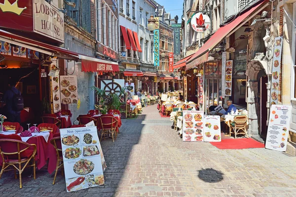 Restaurantes no centro histórico de Bruxelas — Fotografia de Stock