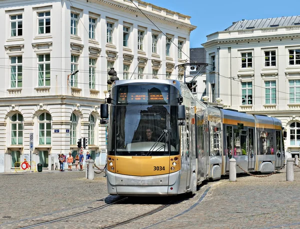 Brüksel tramvay şehrin merkezinde.