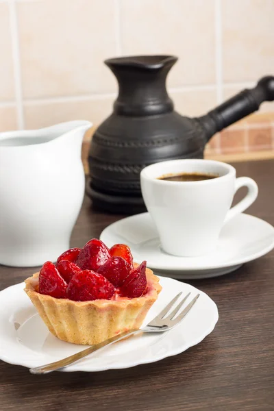 Dessert with coffee for a Breakfast — Stock Photo, Image