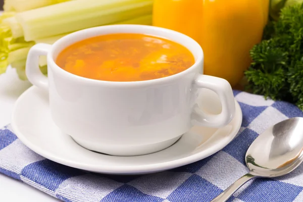 Sopa de verduras frescas con verduras —  Fotos de Stock