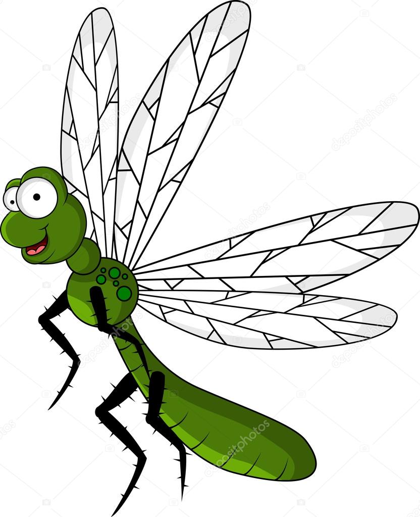 Funny dragonfly cartoon