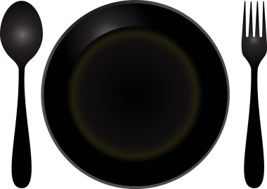 kaşık, çatal ve plakalar