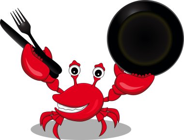 komik karikatür, çatal, bıçak ve kaşık ile kasık biti.