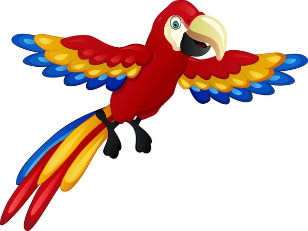 Legrační papoušek kreslený — Stockový vektor