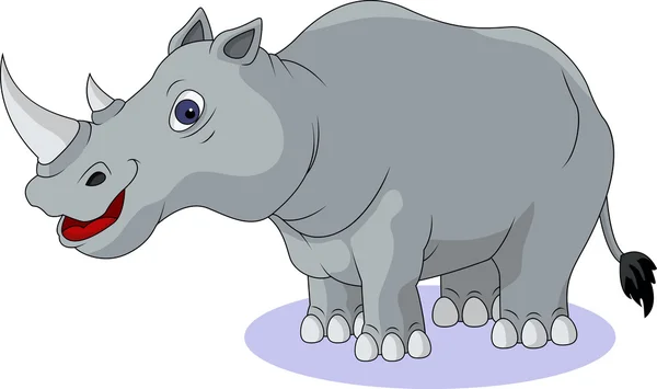 Divertida caricatura rinoceronte — Vector de stock