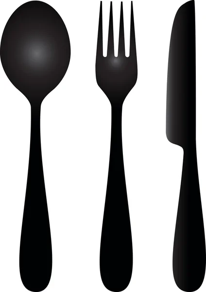 Cucharas, tenedores y cuchillos — Vector de stock