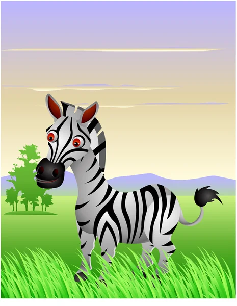 Carino cartone animato zebra — Vettoriale Stock