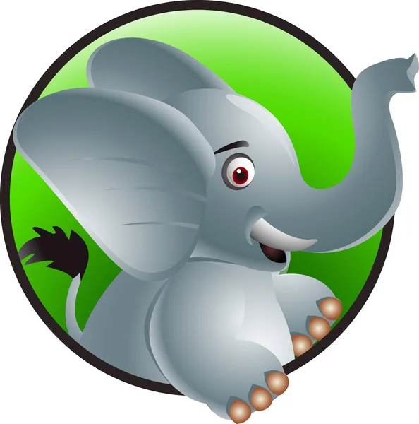 Divertido elefante de dibujos animados — Vector de stock