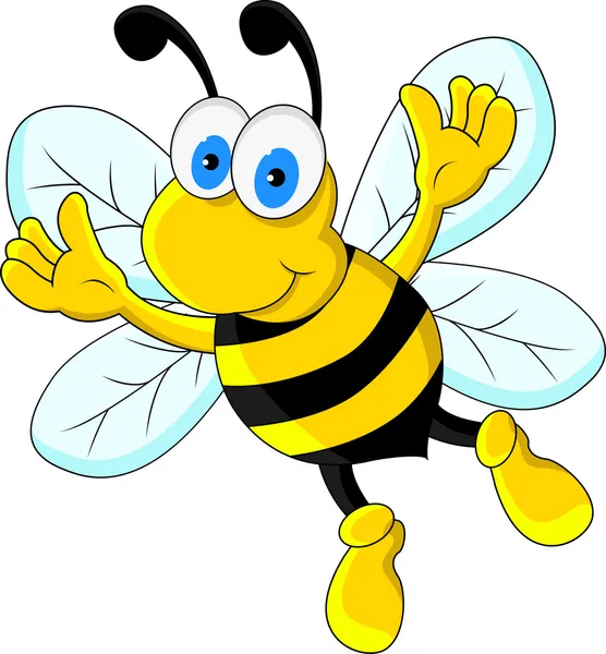 Dibujos animados de abeja feliz — Archivo Imágenes Vectoriales