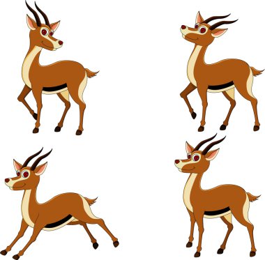 Deer cartoon set clipart