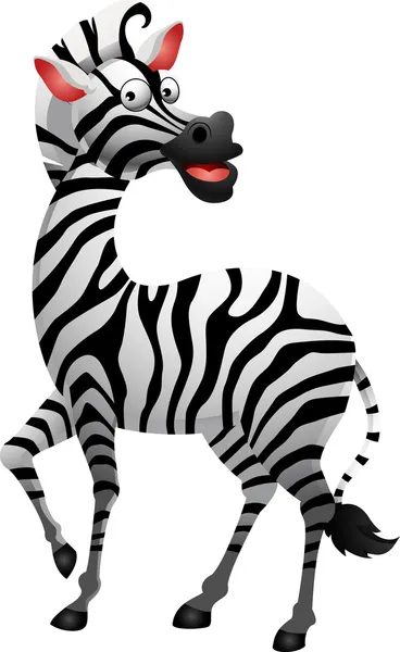 Zebra vicces rajzfilm — Stock Vector