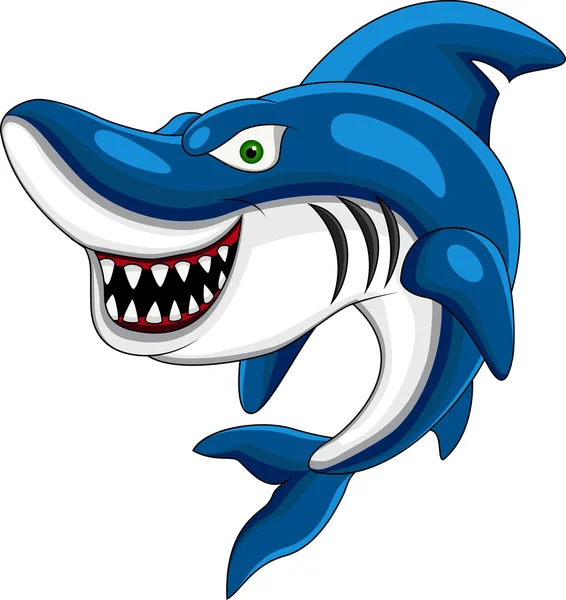 Dibujos animados de tiburón feliz — Archivo Imágenes Vectoriales