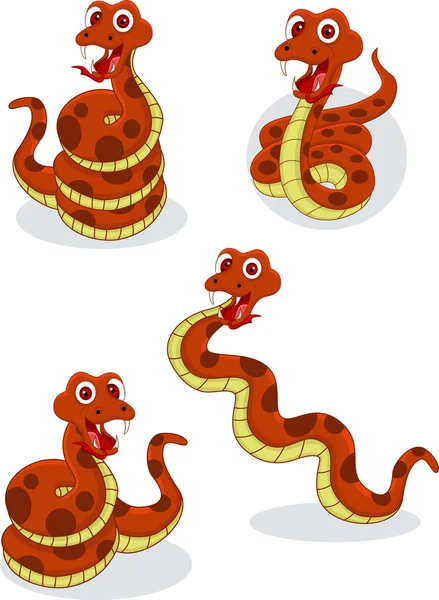 Serpent jeu de dessin animé — Image vectorielle