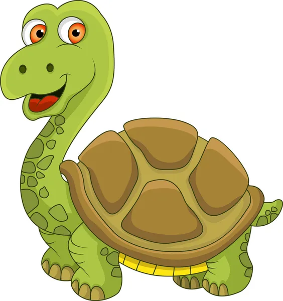 Divertida tortuga de dibujos animados — Vector de stock