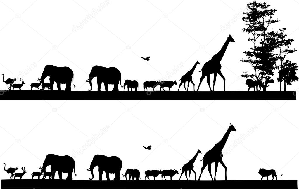 Safari animal silhouette
