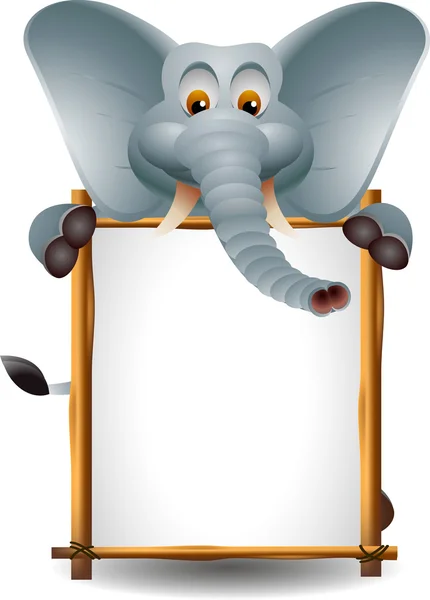 Cute elephant with board — Stock Photo, Image