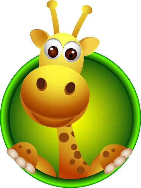 Schattig giraffe hoofd cartoon — Stockvector