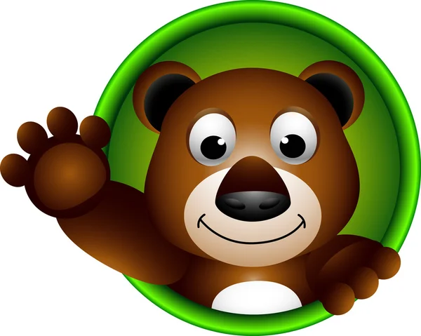 Leuke brown bear cartoon — Stockvector