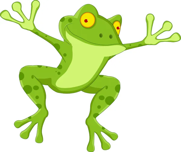 搞笑的青蛙卡通 — 图库矢量图片