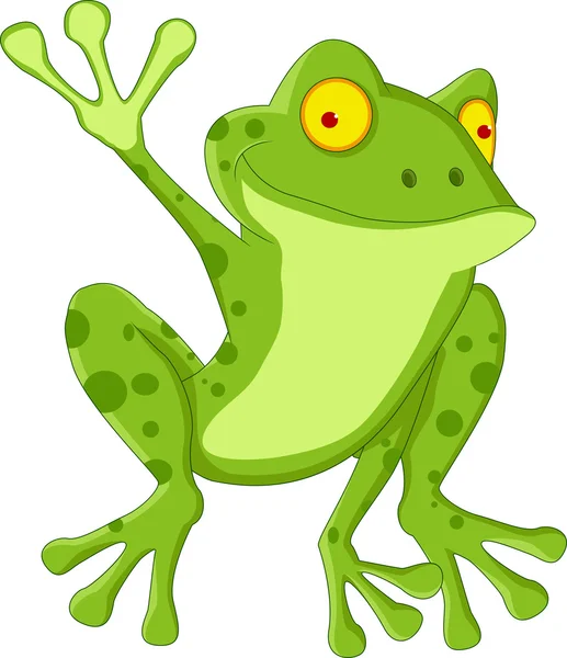 Drôle de dessin animé grenouille — Image vectorielle