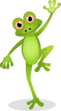 Funny frog cartoon clipart