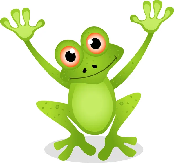 Funny frog cartoon — Stock Vector