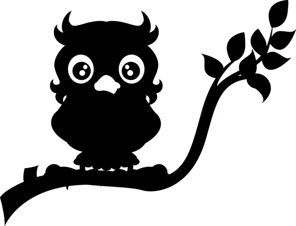 Cute owl silhouette — Stock Vector