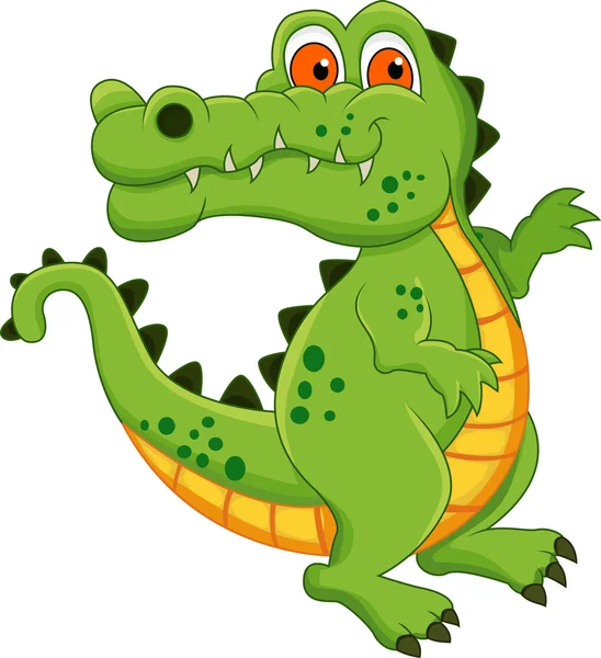Cute Crocodile Cartoon — Stock Vector