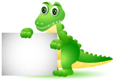 boş işareti ile poz komik timsah çizgi film