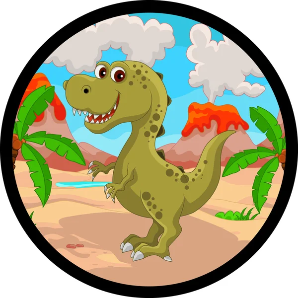 Funny dinosaur cartoon — Stock Vector