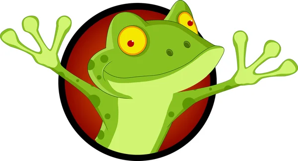 Komik kurbağa karikatür — Stok Vektör