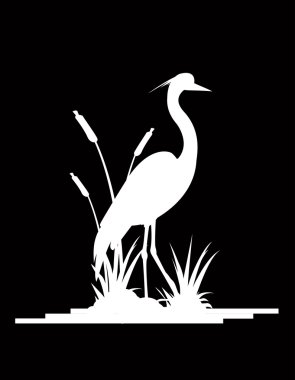 heron siluet vektör