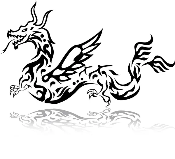 Dragon tatouage tribal — Image vectorielle