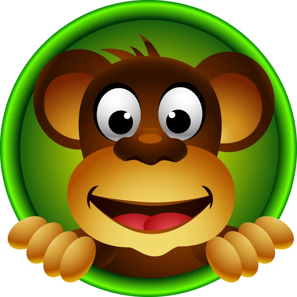 Cute monkey head cartoon — Stock Vector