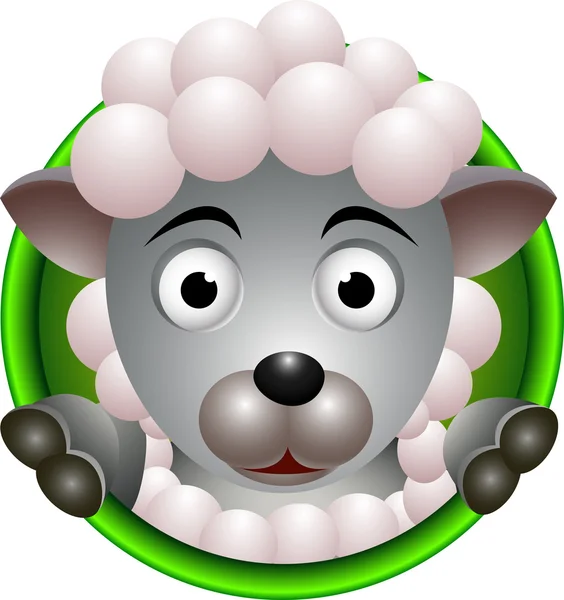 Schattig schapen hoofd cartoon — Stockvector